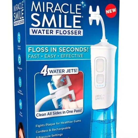 NEW!! Ontel Miracle Smile Water Flosser, Rechargeable Portable Dental Flosser - Picture 2 of 6